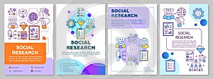 Social research brochure template layout. Sociology. Social poll, survey. Flyer, booklet, leaflet print design with