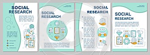 Social research brochure template layout. Sociology. Social poll, survey. Flyer, booklet, leaflet print design with