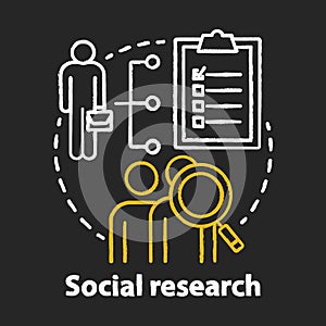 Social research chalk concept icon. Sociology idea. Sociological quantitative analysis. Social poll, survey. Candidate