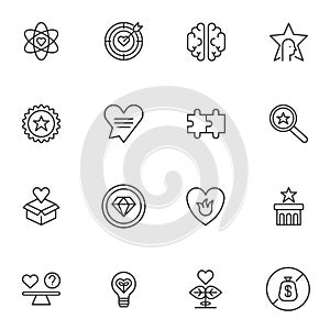 Social Responsibility line icons set