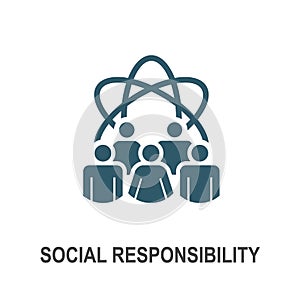 Social Responsibility Solid Icon Set w Honesty, integrity, & col photo