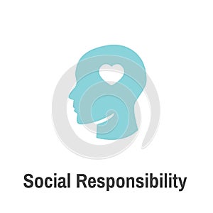 Social Responsibility Solid Icon Set w Honesty, integrity, & col