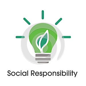 Social Responsibility Solid Icon Set w Honesty, integrity, & col