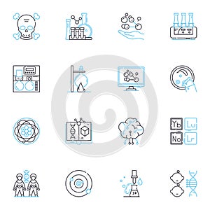 Social science linear icons set. Anthropology, Sociology, Economics, Psychology, Politics, Geography, Demography line