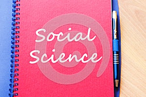 Social science write on notebook