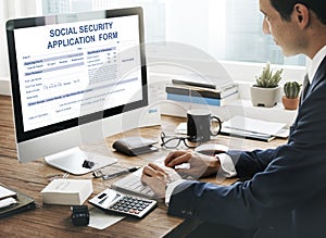 Social Security Application Form Concept