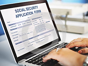 Social Security Application Form Concept