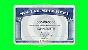 Social security card green screen