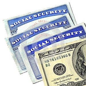 Social Security Cards and Cash Money photo