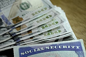 Social Security Cards with Cash Savings Retirement