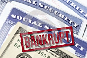 Social Security Cards for Identification with Bankrupt Stamp