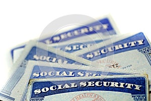 Social Security Cards Representing Finances and Retirement