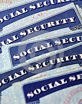 Social Security Cards Representing Retirement