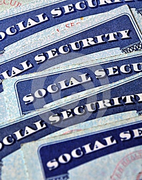 Social Security Cards Representing Retirement photo