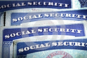 Social Security Cards Symbolizing Benefits for Elderly United Stated