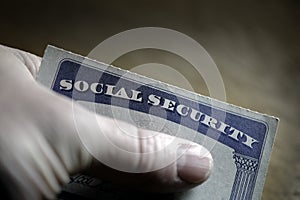 Social Security Cards Symbolizing Benefits for Elderly United Stated photo