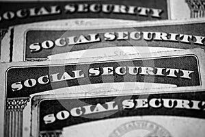 Social Security Cards Symbolizing Benefits for Elderly United States