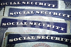 Social Security Cards Symbolizing Benefits for Elderly United States