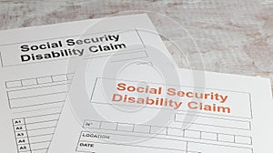 Social security disability claim with registration form