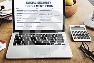 Social Security Enrollment Form Concept