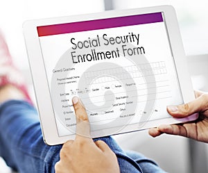 Social Security Enrollment Form Concept