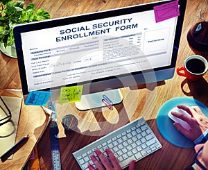 Social Security Enrollment Form Concept
