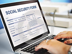 Social Security Form Application Concept