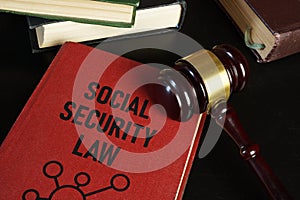 Social security law is shown using the text