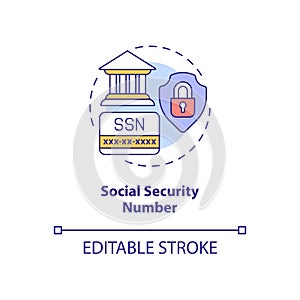 Social security number concept icon