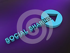 social sharing word on purple