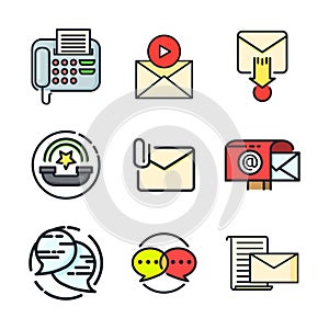 Social Simple Icon Color Illustration