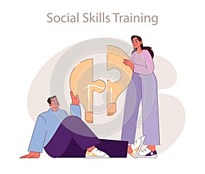 Social skills training concept.