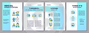 Social stratification blue gradient brochure template