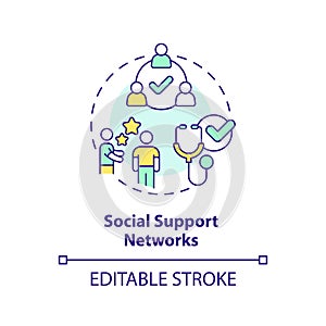 Social support networks concept icon