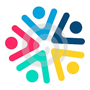 Social team logo icon. Social diversity, team work