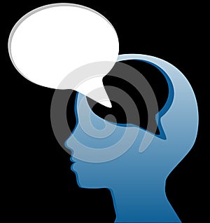 Social think speak mind speech bubble cut out