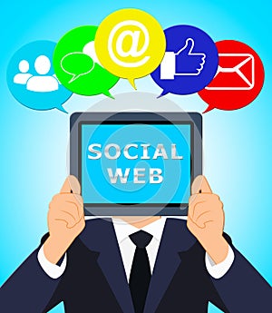 Social Web Means Online Forums 3d Illustration photo