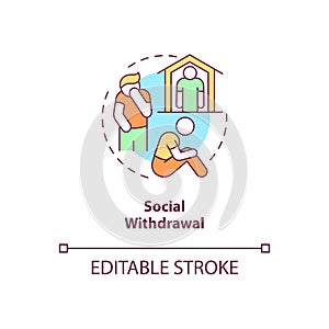 Social withdrawal concept icon