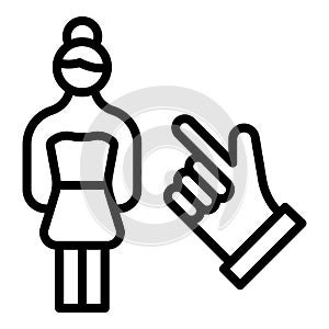 Social woman prejudice icon outline vector. Identity discrimination