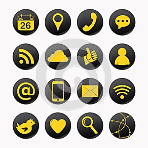 Social yellow icons