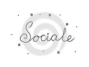 Sociale phrase handwritten with a calligraphy brush. Social in italian. Modern brush calligraphy. Isolated word black photo