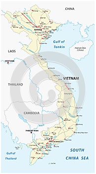 Socialist Republic of Vietnam road vector map