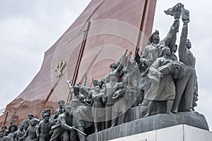 Socialist Revolution monument at Mansu Hill Grand Monument, Pyongyang, North Korea