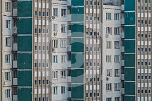 Socialistic facade of an apartment block