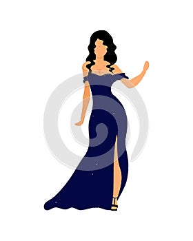 Socialite flat color vector faceless character