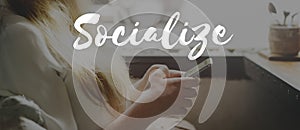 Socialize Community Friendship Network Group Concept photo