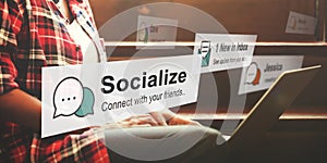Socialize Community Society Relationship Socialization Concept photo