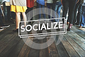 Socialize Connection Fellowship Network Unity Concept photo