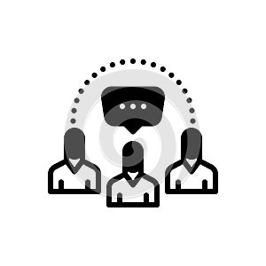 Black solid icon for Socializing, society and team