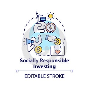 Socially responsible investing concept icon